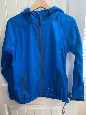 Blue Hooded Waterproof Jacket